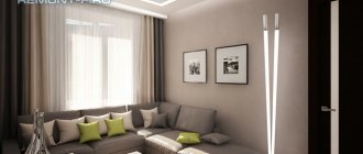 Design of a two-room apartment 60 sq.m. 55 photos