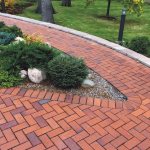 Paths made of paving slabs on a summer cottage
