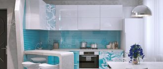 Глянцевые поверхности кухонного гарнитура в стиле модерн