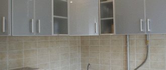 Review of corner kitchen cabinets, types and drawings with dimensions