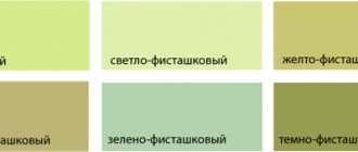 оттенки фисташкового