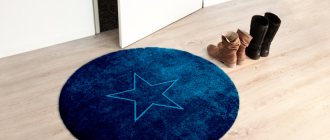 Blue color in the interior of the hallway