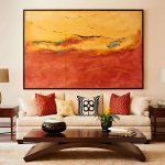 An abstract painting has depth, has emotions, has a background and additional elements.