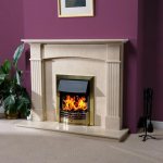 corner fireplace in the apartment